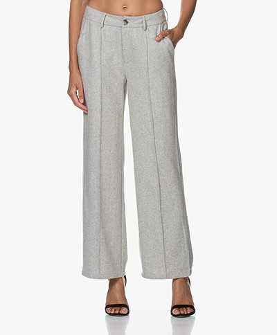 Josephine & Co Jolien Wool Blend Straight-leg Pants - Light Grey