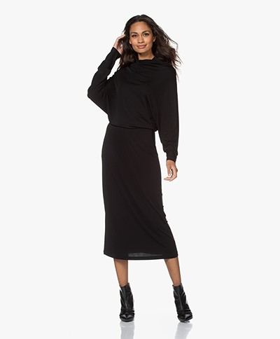 Filippa K Cherice Crepe Jersey Midi Dress - Black
