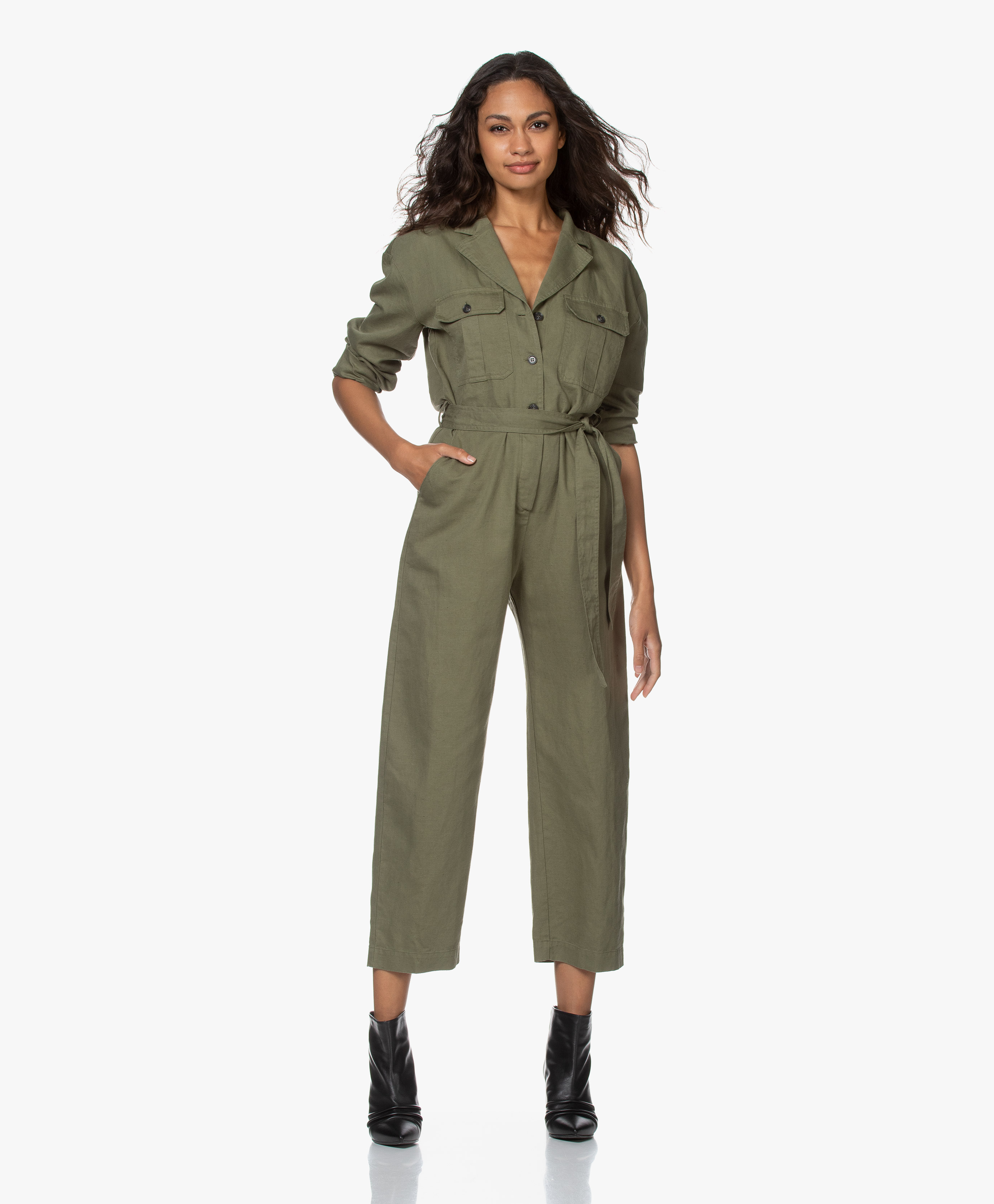 cropped boiler suit