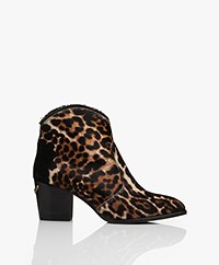 Zadig & Voltaire Molly Hairy Leopard Boots - Swan