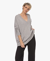 LaSalle Cashmere V-neck Sweater - Grey