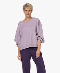 American Vintage Lyabil Organic Cotton-Cashmere Blend Sweatshirt - Pink Multimelange