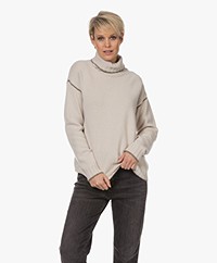 Belluna Snow Wool Blend Turtleneck Sweater - Beige/Taupe