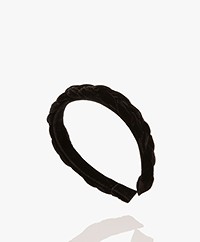 Bon Dep Braided Velvet Headband - Black