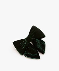 Bon Dep Hair Clip with Velvet Bow - Green