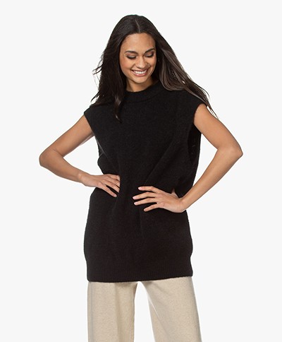 American Vintage Zabidoo Sleeveless Mohair Blend Sweater - Black