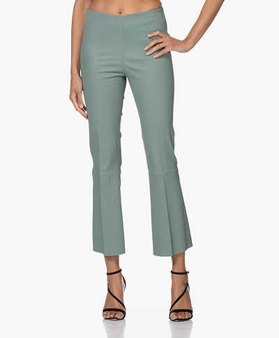 By Malene Birger Phase Kick-flare Leather Pants - Lily Pad