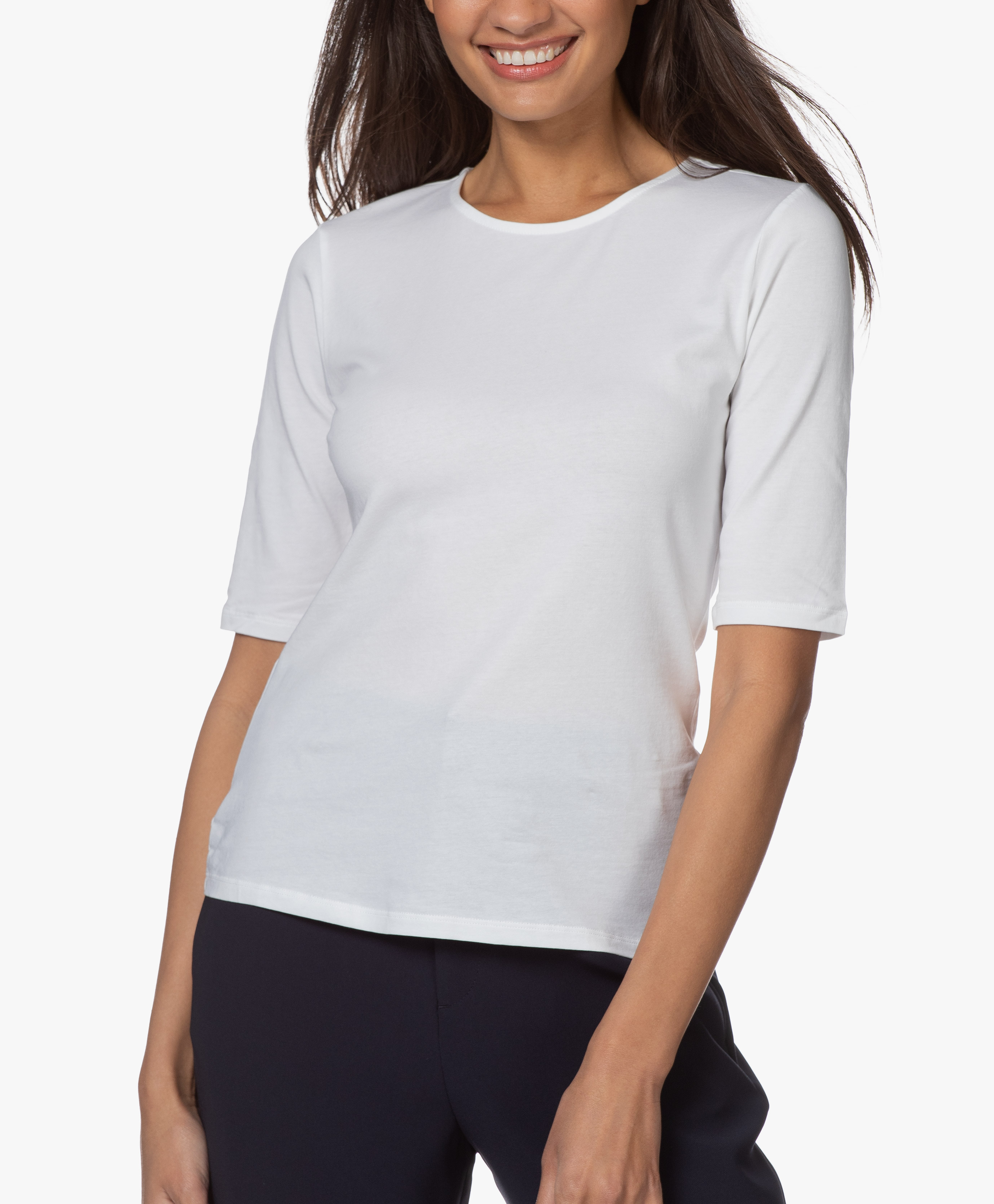 Filippa K Cotton Stretch Elbow Sleeve Tshirt White 25329 1009