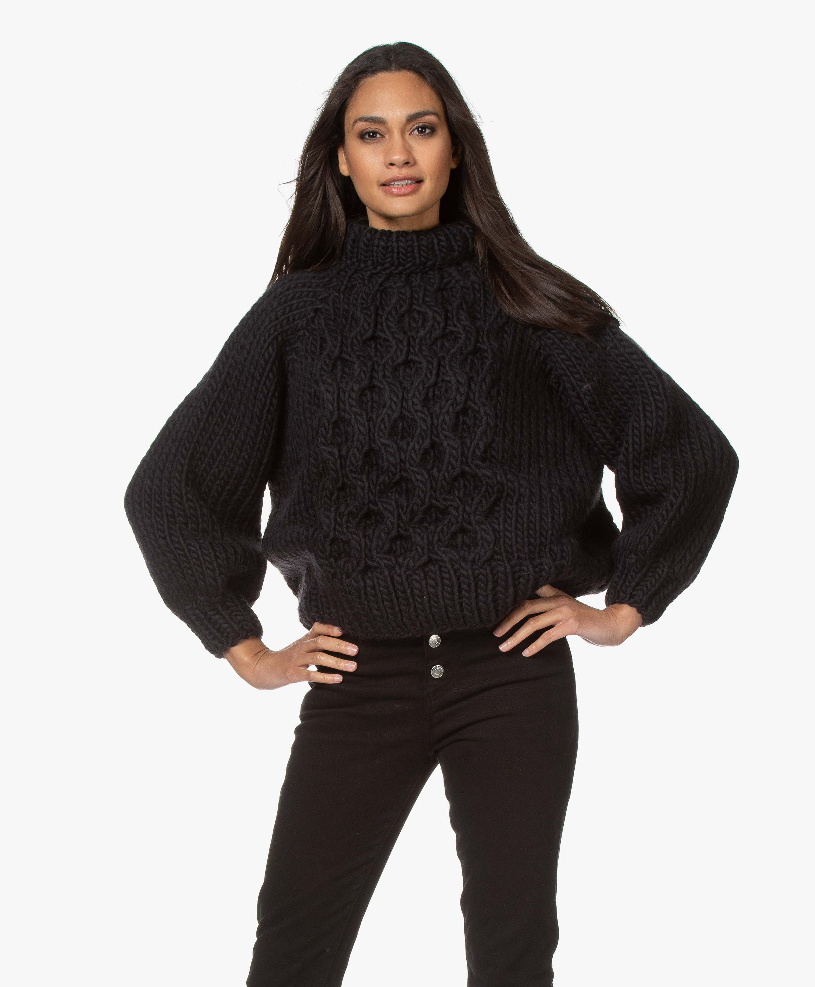 I Love Mr Mittens Honey Comb Turtleneck Sweater - Black - honey comb ...