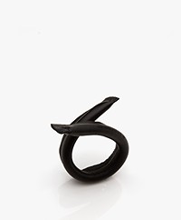 Slingher Medium Leather Hair Clip / Bracelet - Black