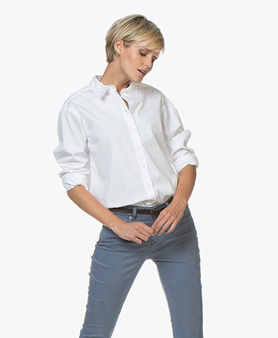 BOSS Emaine Cotton Poplin Shirt - White
