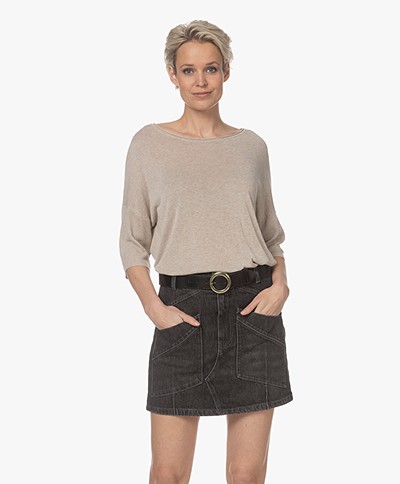 indi & cold Fine Knitted Viscose Sweater - Sand