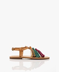 See by Chloé Kime Leather Toe Sandals with Tassels - Rust/Copper
