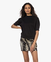 Drykorn Smela Sweatshirt met Korte Pofmouwen - Zwart