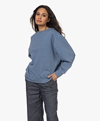 Denham Debbie Fleece-back Katoenen Sweatshirt - Blue Horizon