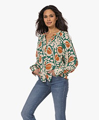 by-bar Sofie Crinkle Viscose Print Blouse - Indore Print