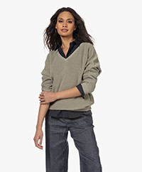 LaSalle Reversible Linen-Cotton Sweater - Sage
