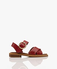 See by Chloé Lyna Calf Skin Sandals - Medium Red