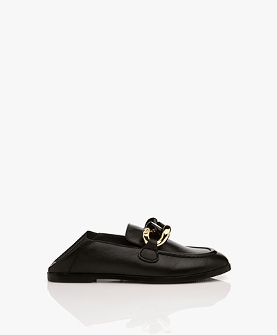 See by Chloé Monyca Fold-down Leather Loafers - Black