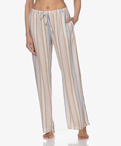 HANRO Sleep & Lounge Printed Pants - Textured Stripe