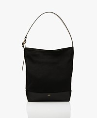 Closed Steena Cotton and Leather Shopper Bag - Black