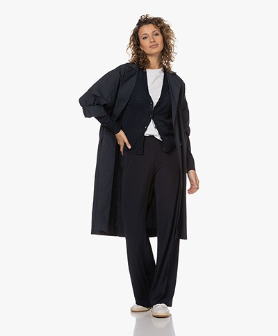 Woman by Earn Lotta Paper Cotton Lightweight Trenchcoat - Navy