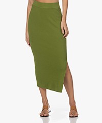 Drykorn Lyanna Knitted Viscose Blend Midi Pencil Skirt - Moss Green