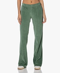 RE/DONE Hanes Loose-fit Flared Velours Sweatpants - Basil