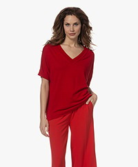 KYRA Esther Linen and Viscose Sweater - Salsa Red