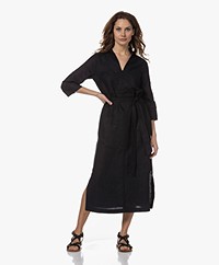 KYRA Lian Long Linen Dress - Black