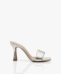 IRO Yolanda Leather Heeled Sandals - Silver