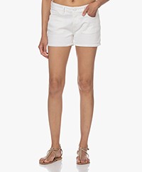 Denham Monroe Frayed Denim Shorts - White