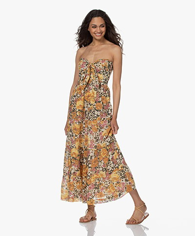 ba&sh Dalid Strapless Floral Print Dress - Ochre