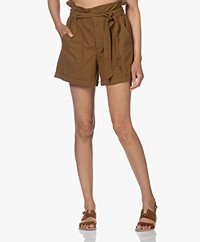 Mes Demoiselles Croft Katoenen Paperbag Short - Khaki