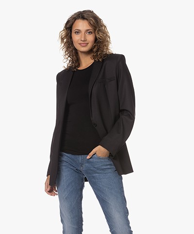 IRO Allan Scheerwollen Blazer - Zwart
