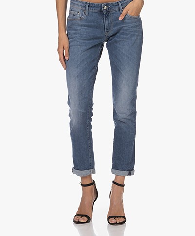 Denham Monroe Girlfriend Tapered Fit Jeans - Blauw