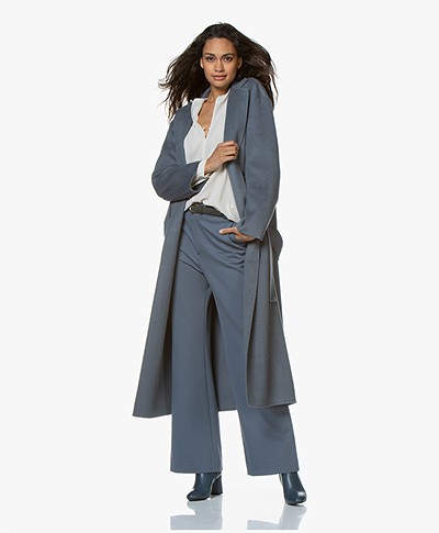 Filippa K Alexa Cashmere Blend Woolen Coat - Blue Grey