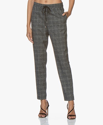 Repeat Checkered Loose-fit Pants - Grey/Blue