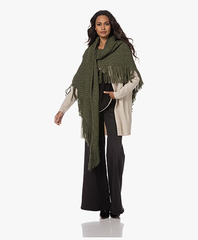 Manos del Uruguay Merino Wool Blend Poncho - Army Green