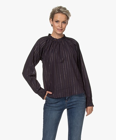 by-bar Gaby Sparkle Striped Blouse - Midnight