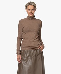 By Malene Birger Nilah Viscose and Wool Turtleneck Long Sleeve - Clay