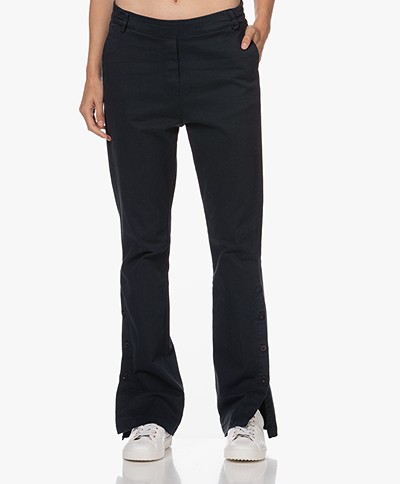 Neeve The Terry Flared Pull-on Pants - Navy