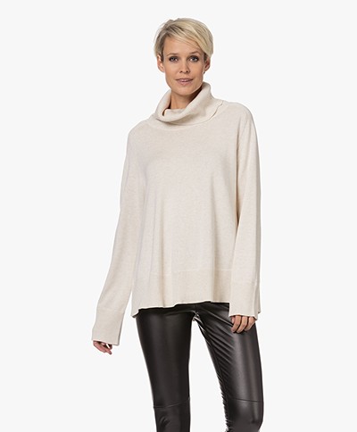 Repeat Cotton and Viscose Turtleneck Sweater - Ivory
