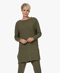 Penn&Ink N.Y Brushed Jersey Oversized Pullover - Khaki