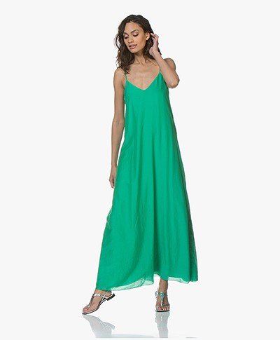 Pomandère Silk Blend Maxi Dress - Fluo Green