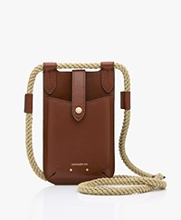 Vanessa Bruno Leather Phone Case Bag - Cognac