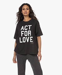 Zadig & Voltaire Brooxs Act For Love Oversized T-shirt - Off-black