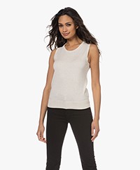 Repeat Fine Knit Cotton Blend Top - Ivory