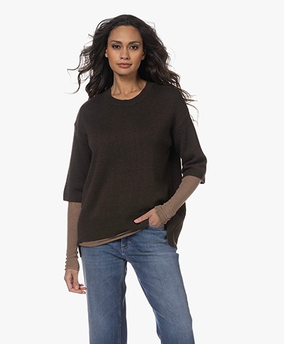 Lisa Yang Camille Elbow Sleeve Cashmere Sweater - Wood