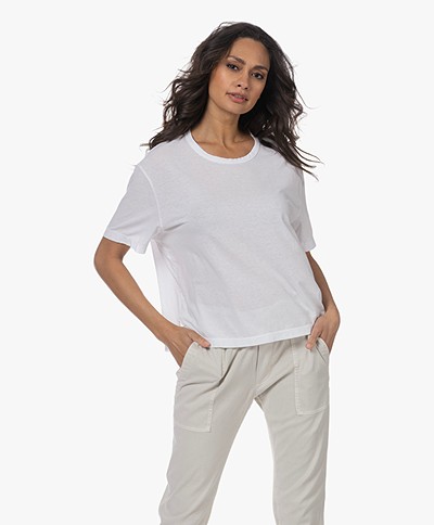 James Perse Relaxed Fit Katoenen T-shirt - Wit